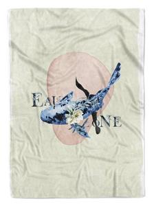 Sinus Art Handtücher »Handtuch Strandhandtuch Saunatuch Kuscheldecke Kunstvoll Ozean Koi Zuchtkarpfen Blume« (1-St), Handtuch
