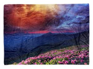 Sinus Art Handtücher »Handtuch Strandhandtuch Saunatuch Kuscheldecke mit Fotomotiv Berglandschaft Alpen Abend« (1-St), Handtuch