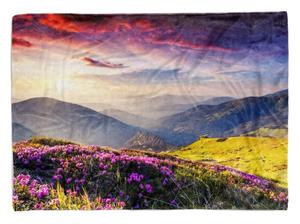 Sinus Art Handtücher »Handtuch Strandhandtuch Saunatuch Kuscheldecke mit Fotomotiv Berglandschaft Alpen Sonnenu« (1-St), Handtuch