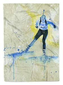 Sinus Art Handtücher »SplashArt Sport Handtuch Strandhandtuch Saunatuch Kuscheldecke Kunstvoll Biathlon II Spor« (1-St), Handtuch