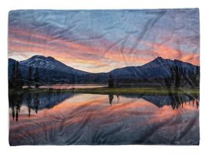 Sinus Art Handtücher »Handtuch Strandhandtuch Saunatuch Kuscheldecke mit Fotomotiv Bergsee Alpen Berge Sonnenun« (1-St), Handtuch