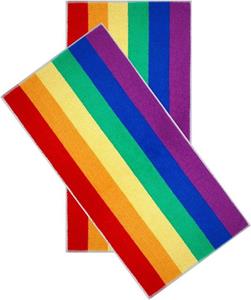 Lashuma Handtücher »Regenbogen« (2-St), buntes Handtuchset Frottee mit Streifen 50x100 cm