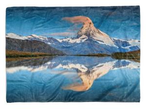 Sinus Art Handtücher »Handtuch Strandhandtuch Saunatuch Kuscheldecke mit Fotomotiv Bergsee Alpen Berggipfel« (1-St), Handtuch