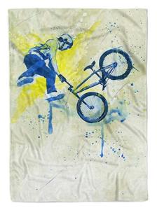 Sinus Art Handtücher »SplashArt Sport Handtuch Strandhandtuch Saunatuch Kuscheldecke Kunstvoll BMX I Sporthandt« (1-St), Handtuch