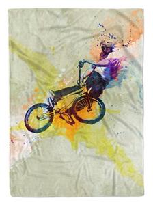 Sinus Art Handtücher »SplashArt Sport Handtuch Strandhandtuch Saunatuch Kuscheldecke Kunstvoll BMX II Sporthand« (1-St), Handtuch