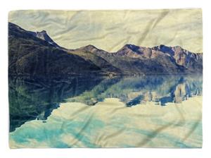 Sinus Art Handtücher »Handtuch Strandhandtuch Saunatuch Kuscheldecke mit Fotomotiv Bergsee Berge Schön« (1-St), Handtuch