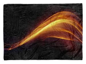 Sinus Art Handtücher »Handtuch Strandhandtuch Saunatuch Kuscheldecke mit Fotomotiv Welle Rot Flamme Abstrakt« (1-St), Handtuch