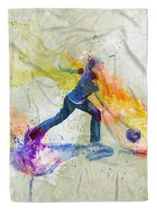 Sinus Art Handtücher »SplashArt Sport Handtuch Strandhandtuch Saunatuch Kuscheldecke Kunstvoll Bowling Sporthan« (1-St), Handtuch