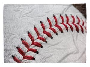 Sinus Art Handtücher »Handtuch Strandhandtuch Saunatuch Kuscheldecke mit Fotomotiv Baseball rote Naht« (1-St), Handtuch