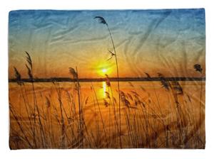 Sinus Art Handtücher »Handtuch Strandhandtuch Saunatuch Kuscheldecke mit Fotomotiv Natur Sonnenunterg« (1-St), Handtuch