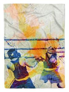 Sinus Art Handtücher »SplashArt Sport Handtuch Strandhandtuch Saunatuch Kuscheldecke Kunstvoll Boxen VI Sportha« (1-St), Handtuch