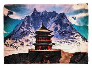 Sinus Art Handtücher »Handtuch Strandhandtuch Saunatuch Kuscheldecke mit Fotomotiv Himalaya Berg Tempel« (1-St), Handtuch