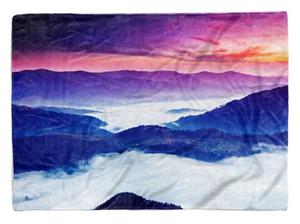 Sinus Art Handtücher »Handtuch Strandhandtuch Saunatuch Kuscheldecke mit Fotomotiv Nebel Berge Abendröte Friedl« (1-St), Handtuch