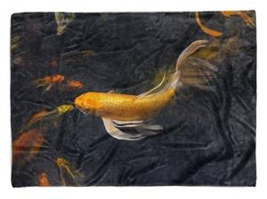 Sinus Art Handtücher »Handtuch Strandhandtuch Saunatuch Kuscheldecke mit Tiermotiv Koi Zuchtkarpfen G« (1-St), Handtuch