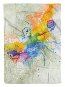 Sinus Art Handtücher »SplashArt Sport Handtuch Strandhandtuch Saunatuch Kuscheldecke Kunstvoll Wasserball I Spo« (1-St), Handtuch