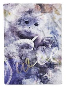 Sinus Art Handtücher »Handtuch Strandhandtuch Saunatuch Kuscheldecke SplashArt Tier Serie Kunstvoll Sweet Monke« (1-St), Handtuch