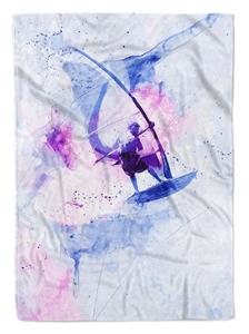 Sinus Art Handtücher »SplashArt Sport Handtuch Strandhandtuch Saunatuch Kuscheldecke Kunstvoll Windsurfer I Spo« (1-St), Handtuch