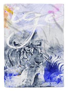 Sinus Art Handtücher »Handtuch Strandhandtuch Saunatuch Kuscheldecke SplashArt Tier Serie Kunstvoll Tiger II Mo« (1-St), Handtuch