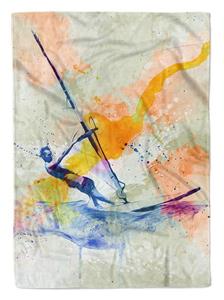 Sinus Art Handtücher »SplashArt Sport Handtuch Strandhandtuch Saunatuch Kuscheldecke Kunstvoll Windsurfer III S« (1-St), Handtuch