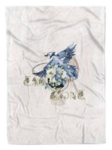 Sinus Art Handtücher »Handtuch Strandhandtuch Saunatuch Kuscheldecke kleiner Vogel Blumen Blüten Aquarell Motiv Kunst« (1-St), Handtuch
