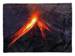 Sinus Art Handtücher »Handtuch Strandhandtuch Saunatuch Kuscheldecke mit Fotomotiv Vulkan Vulkanausbruch Lava« (1-St), Handtuch