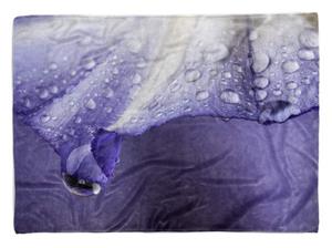 Sinus Art Handtücher »Handtuch Strandhandtuch Saunatuch Kuscheldecke mit Fotomotiv Blüte Wassertropfe« (1-St), Handtuch