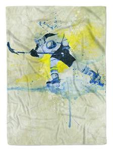 Sinus Art Handtücher »SplashArt Sport Handtuch Strandhandtuch Saunatuch Kuscheldecke Kunstvoll Eishockey I Spor« (1-St), Handtuch