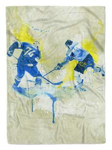 Sinus Art Handtücher »SplashArt Sport Handtuch Strandhandtuch Saunatuch Kuscheldecke Kunstvoll Eishockey II Spo« (1-St), Handtuch