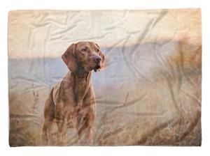 Sinus Art Handtücher »Handtuch Strandhandtuch Saunatuch Kuscheldecke mit Tiermotiv Magyar Vizsla Jagd« (1-St), Handtuch