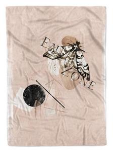 Sinus Art Handtücher »Handtuch Strandhandtuch Saunatuch Kuscheldecke Kunstvoll Insekten Motiv« (1-St), Handtuch