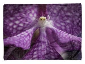 Sinus Art Handtücher »Handtuch Strandhandtuch Saunatuch Kuscheldecke mit Fotomotiv Orchidee Blüte Mak« (1-St), Handtuch