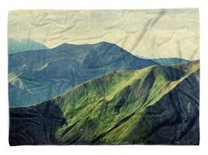 Sinus Art Handtücher »Handtuch Strandhandtuch Saunatuch Kuscheldecke mit Fotomotiv Berge Natur Friedlich« (1-St), Handtuch