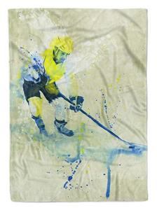 Sinus Art Handtücher »SplashArt Sport Handtuch Strandhandtuch Saunatuch Kuscheldecke Kunstvoll Eishockey Sporth« (1-St), Handtuch