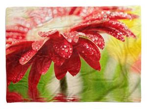 Sinus Art Handtücher »Handtuch Strandhandtuch Saunatuch Kuscheldecke mit Fotomotiv Rote Blume Blüte W« (1-St), Handtuch