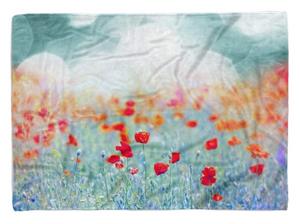 Sinus Art Handtücher »Handtuch Strandhandtuch Saunatuch Kuscheldecke mit Fotomotiv Rote Blumen Wildbl« (1-St), Handtuch