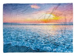 Sinus Art Handtücher »Handtuch Strandhandtuch Saunatuch Kuscheldecke mit Fotomotiv Horizont Abendröte« (1-St), Handtuch