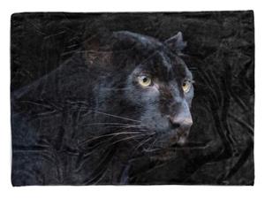 Sinus Art Handtücher »Handtuch Strandhandtuch Saunatuch Kuscheldecke mit Tiermotiv Panther Puma« (1-St), Handtuch