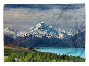 Sinus Art Handtücher »Handtuch Strandhandtuch Saunatuch Kuscheldecke mit Fotomotiv Berge See Natur« (1-St), Handtuch