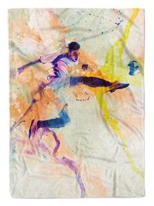 Sinus Art Handtücher »SplashArt Sport Handtuch Strandhandtuch Saunatuch Kuscheldecke Kunstvoll Fußball I Sporth« (1-St), Handtuch