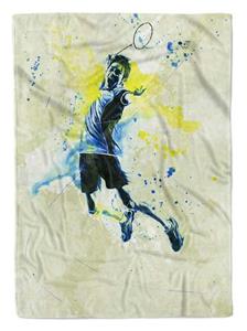 Sinus Art Handtücher »SplashArt Sport Handtuch Strandhandtuch Saunatuch Kuscheldecke Kunstvoll Badminton Sporth« (1-St), Handtuch