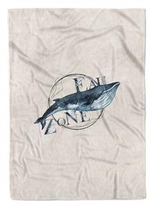 Sinus Art Handtücher »Handtuch Strandhandtuch Saunatuch Kuscheldecke Kunstvoll Ozean Blauwal Motiv« (1-St), Handtuch