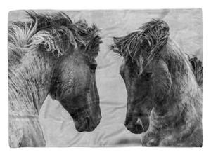 Sinus Art Handtücher »Handtuch Strandhandtuch Saunatuch Kuscheldecke mit Tiermotiv Pferde Wildpferde« (1-St), Handtuch