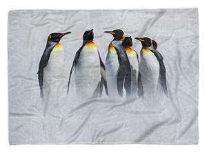 Sinus Art Handtücher »Handtuch Strandhandtuch Saunatuch Kuscheldecke mit Tiermotiv Pinguine Kaiserpin« (1-St), Handtuch