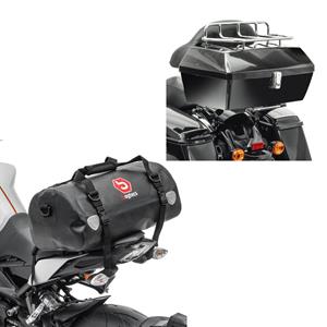 Craftride Set: Topcase mit Gepäckgrill Missouri 43Ltr für Chopper sw  mit Hecktasche Drybag XF30 wd. Volumen 30l