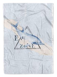Sinus Art Handtücher »Handtuch Strandhandtuch Saunatuch Kuscheldecke Kunstvoll Ozean Delfin Motiv Blau« (1-St), Handtuch