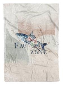 Sinus Art Handtücher »Handtuch Strandhandtuch Saunatuch Kuscheldecke Kunstvoll Ozean Fisch Blumen Motiv« (1-St), Handtuch