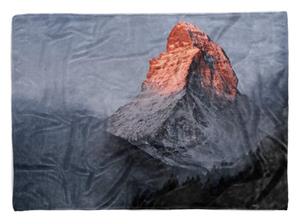 Sinus Art Handtücher »Handtuch Strandhandtuch Saunatuch Kuscheldecke mit Fotomotiv Berggipfel Berg Natur« (1-St), Handtuch