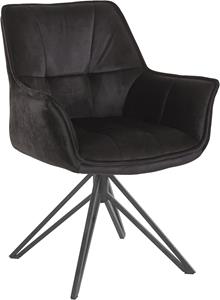 Andas Esszimmerstuhl Kilden, 2 St., Veloursstoff, mit Sitz in Veloursstoff, schwarzes Gestell aus Metall, in verschiedenen Farbvarianten enthältlich, Sitzhöhe 48 cm