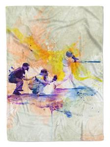 Sinus Art Handtücher »SplashArt Sport Handtuch Strandhandtuch Saunatuch Kuscheldecke Kunstvoll Baseball VI Spor« (1-St), Handtuch