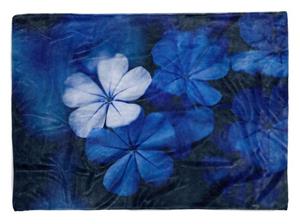 Sinus Art Handtücher »Handtuch Strandhandtuch Saunatuch Kuscheldecke mit Fotomotiv Blaue Blumen Blüte« (1-St), Handtuch